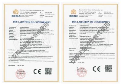 Quality & Safety go hand in hand! WGO Technology panel screen has obtained CE certification from The European Union and FCC certification from The United States.